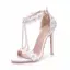 Charmant Blanche En Dentelle Fleur Chaussure De Mariée 2021 Faux Diamant Perle T-Strap 11 cm Talons Aiguilles Peep Toes / Bout Ouvert Mariage Talons Hauts