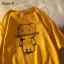 Summer Street Wear White Cartoon Loose T-Shirts 2021 Cotton Scoop Neck Short Sleeve Women's Tops