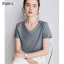 Modest / Simple Summer Casual OL White Regular T-Shirts 2021 Cotton V-Neck Short Sleeve Women's Tops T-shirt
