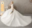Abordable Ivoire Robe De Mariée 2018 Robe Boule En Dentelle Fleur Perle Faux Diamant Paillettes Dos Nu Chapel Train