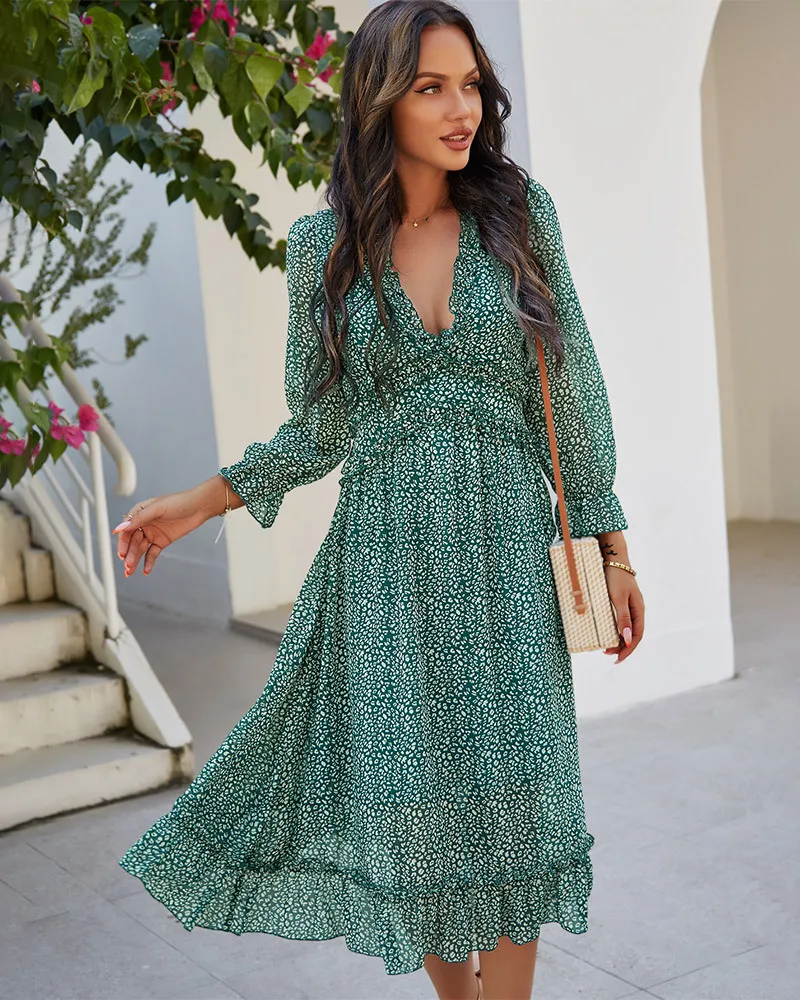 open lace back dress Women's Sleeveless Printed Resort Dress main image 0