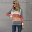 Fashion Fall Winter Casual Multi-Colors Stripe Knitting Hooded Sweatshirts 2021 Loose Long Sleeve Women Tops