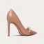 Mode Nude Abend Perle Pumps 2021 Leder 10 cm Stilettos Hochhackige Spitzschuh Pumps