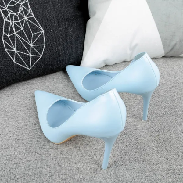 Schöne Rosa Abend Pumps 2019 Lackleder 10 cm Stilettos Spitzschuh Pumps
