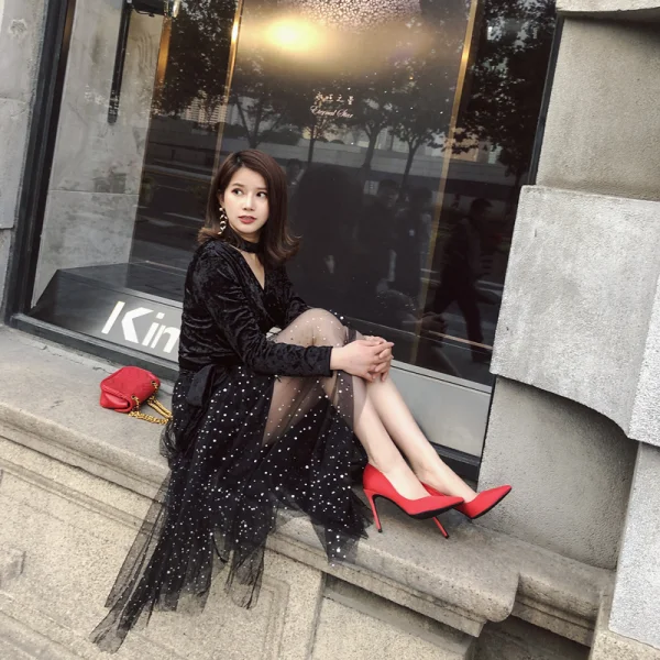 Classy Nude Office OL Satin Pumps 2020 10 cm Stiletto Heels Pointed Toe Pumps