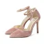 Chic / Beautiful Blushing Pink Dancing Suede Womens Shoes 2020 Ankle Strap 10 cm Stiletto Heels Pointed Toe Heels