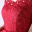 Moderne / Mode Robe De Cocktail 2017 En Dentelle Faux Diamant Dos Nu Encolure Carrée Manches Courtes Courte Asymétrique Cocktail Princesse
