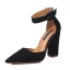 Prisvärd Brun Casual Sandaler Dam 2020 Ankelband 8 cm Tjocka Klackar Spetsiga Sandaler