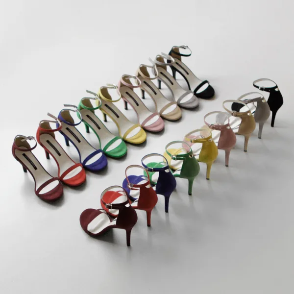 Enkla Sommar Grå Gatukläder Sandaler Dam 2020 Mocka Ankelband 8 cm Stilettklackar Peep Toe Sandaler