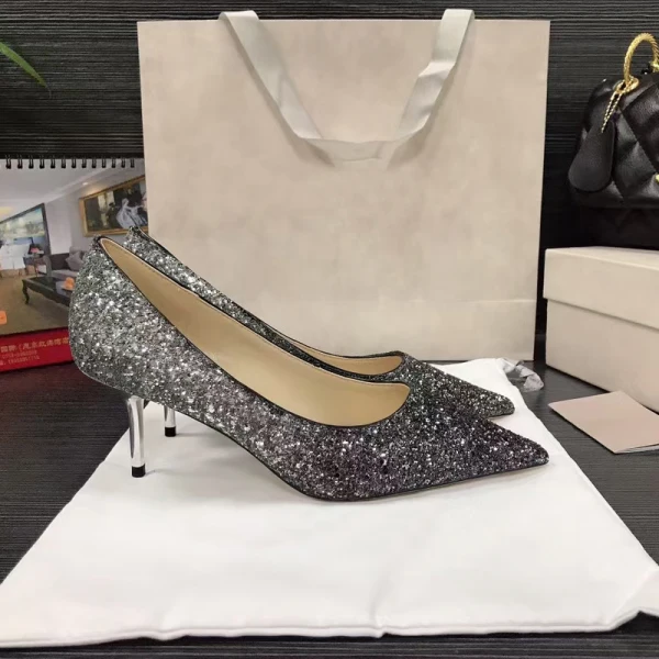 Scintillantes Océan Bleu Soirée Paillettes Escarpins 2021 Cuir 8 cm Talons Aiguilles À Bout Pointu Escarpins Talons Hauts