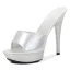 Schlicht Gelb Strassenmode Sandalen Damen 2020 13 cm Stilettos Peeptoes Sandaletten
