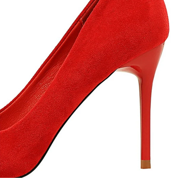 Enkla Gul Casual Mocka Pumps 2021 9 cm Stilettklackar Högklackade Spetsiga Pumps
