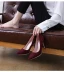 Schöne Burgunderrot Abend Leder Wildleder Pumps 2021 10 cm Stilettos Hochhackige Spitzschuh Pumps