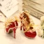 Sparkly Fashion Red Pearl Rhinestone Wedding Shoes 2021 Leather 14 cm Stiletto Heels Pointed Toe Wedding Pumps High Heels