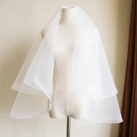 Clásico 2017 1 m Blanco Apliques Tul Velo de novia