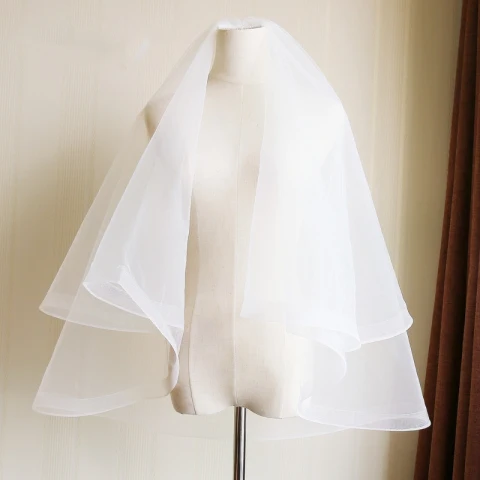 Clásico 2017 1 m Blanco Apliques Tul Velo de novia