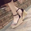 Chic / Beautiful Candy Pink 2018 Beach Sandals Casual Leather Beading Pearl Thick Heels 10 cm Pointed Toe Womens Shoes
