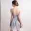 Sexy Sky Blue Short Cocktail Party 2018 A-Line / Princess V-Neck Tulle Appliques Backless Beading Sequins Cocktail Dresses Formal Dresses