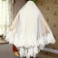 Unique Blanche Mariage Tulle Courte Appliques Voile De Mariée 2018