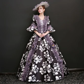 Vintage Originale Traditionnel 3 4 Manches Multi Couleurs Longue Robe Boule Robe De Bal 2018 Charmeuse U Cou Dos Nu Impression Promo Robe De Ceremonie