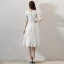 Chic / Beautiful White Wedding 2018 A-Line / Princess U-Neck Lace-up 1/2 Sleeves Zipper Up Short Wedding Dresses