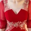 Amazing / Unique Red Floor-Length / Long Evening Dresses  2018 Trumpet / Mermaid V-Neck Charmeuse Lace-up Beading Backless Embroidered Formal Dresses
