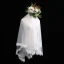 Chic / Belle Blanche Courte Voile De Mariée 1.5 m Chiffon Dentelle Mariage Accessorize 2019