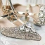 Luxury / Gorgeous Gold Wedding Shoes 2020 9 cm Pointed Toe Beading Sequins Rhinestone Cocktail Party Evening Party Womens Shoes