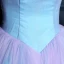 Cinderella Pool Blue Ball Gown Prom Dresses 2017 Tulle U-Neck Lilac Butterfly Backless Prom Formal Dresses