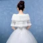 White Winter Lace Faux Fur Wedding Prom Shawls 2017