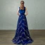 Chic / Beautiful Sparkly Royal Blue Evening Dresses  2017 A-Line / Princess U-Neck Lace Backless Glitter Sequins Chiffon Bling Bling Homecoming Evening Party Prom Dresses