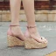Chic / Beautiful Candy Pink 2018 Beach Sandals Casual Leather Beading Pearl Thick Heels 10 cm Pointed Toe Womens Shoes