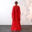 Modern / Fashion Red Floor-Length / Long Evening Dresses  2018 A-Line / Princess High Neck Tulle Beading Rhinestone Handmade  Evening Party Formal Dresses
