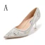 Mode Weiß Brautschuhe 2019 8 cm Perlenstickerei Polyester Kristall Perle Strass Hochhackige Spitzschuh Damenschuhe