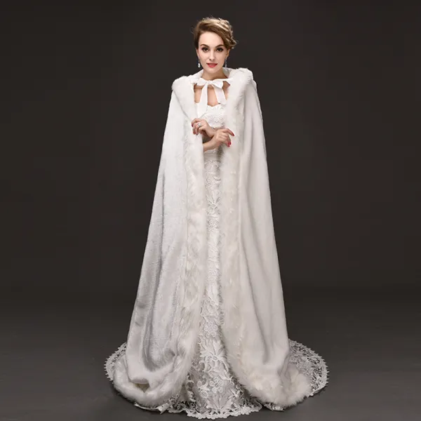 Luxury / Gorgeous White cloak Strappy Polyester Wedding Evening Party Accessories 2019