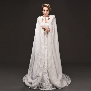 Luxus Herrlich Weiß Mantel Riemchen Polyester Hochzeit Abend Brautaccessoires 2019