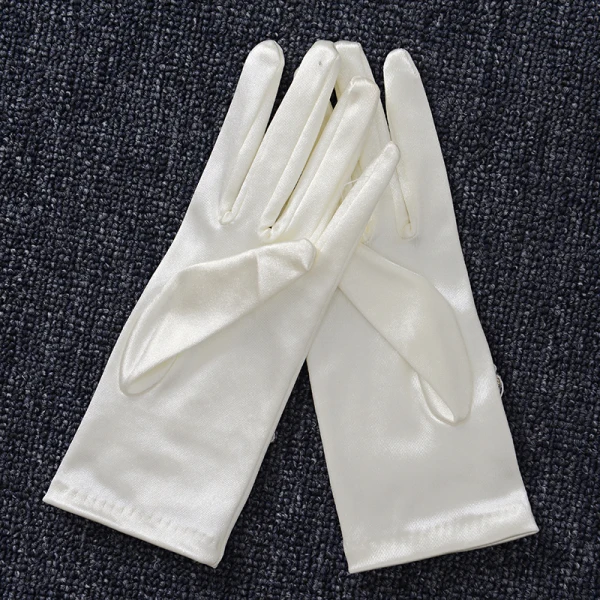 Unique Ivoire Champagne Mariage 2018 Lacer Charmeuse Perlage Paillettes Gants Mariage