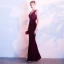 Amazing / Unique Burgundy Evening Dresses  2018 Trumpet / Mermaid V-Neck Beading Appliques Backless Evening Party Formal Dresses