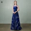 Chic / Beautiful Sparkly Royal Blue Evening Dresses  2017 A-Line / Princess U-Neck Lace Backless Glitter Sequins Chiffon Bling Bling Homecoming Evening Party Prom Dresses