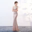 Scintillantes Bling Bling Doré Longue Robe De Soirée 2018 Trompette / Sirène Fermeture éclair Perlage Paillettes Soirée Robe De Ceremonie
