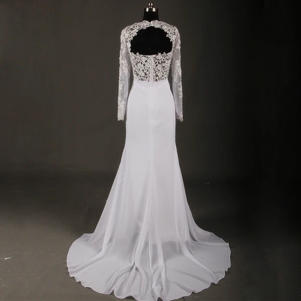 Amazing / Unique Ivory Court Train Wedding 2018 Trumpet / Mermaid Charmeuse Lace-up Appliques Backless Beading Pierced Sequins Wedding Dresses