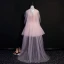 Classic Elegant Blushing Pink Watteau Train Graduation Dresses 2018 A-Line / Princess Tulle Appliques Backless Beading Strapless With Shawl Homecoming Formal Dresses