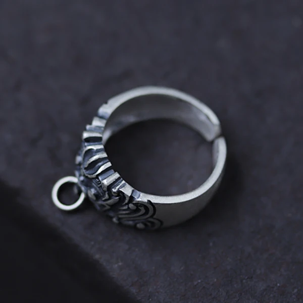Vintage Silver Handgjort Grafisk Tro Ringa Saterling Silver Karnevalsklubb Ringar 2019 Tillbehör