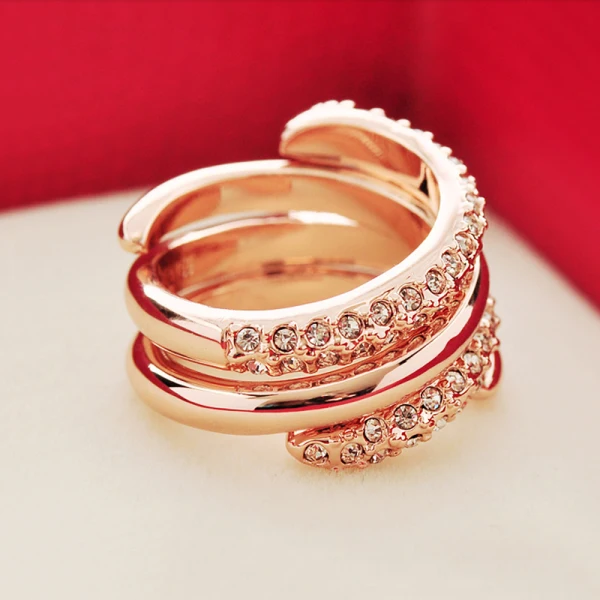 Unieke Goud Rhinestone Kruis Ringen instellen Legering Avond 2 stuks Ringen 2019 Accessoires