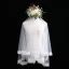 Chic / Belle Blanche Courte Voile De Mariée 1.5 m Chiffon Dentelle Mariage Accessorize 2019
