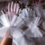 Flower Fairy White Bridal Gloves 2020 Appliques Feather Flower Tulle Prom Wedding Accessories