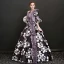 Vintage / Retro Traditional 3/4 Sleeve Multi-Colors Floor-Length / Long Ball Gown Prom Dresses 2018 Charmeuse U-Neck Backless Printing Prom Formal Dresses