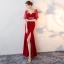 Amazing / Unique Red Floor-Length / Long Evening Dresses  2018 Trumpet / Mermaid V-Neck Charmeuse Lace-up Beading Backless Embroidered Formal Dresses