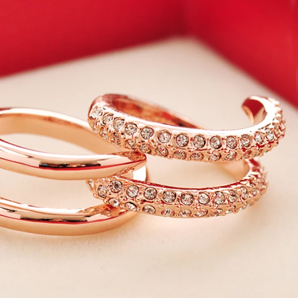 Unieke Goud Rhinestone Kruis Ringen instellen Legering Avond 2 stuks Ringen 2019 Accessoires