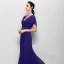 Simple Bordeaux Robe De Mère De Mariée 2020 Princesse Longue Manches Courtes V-Cou Gonflée Tulle Mariage Soirée Robe Pour Mariage